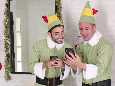 Brandi Love, milf santa, in steamy 3some with offing in HD video