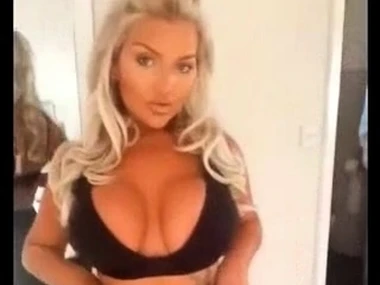 Blonde babe Maria Magdalena shows off her big boobs in solo webcam session