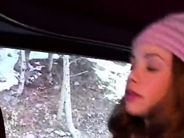 April's solo outdoor car masturbation in HD