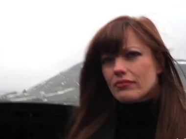 Busty brunette Holly Caress gets spanked and fucked in car