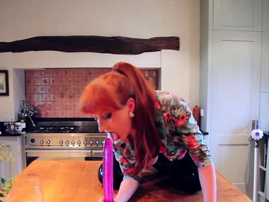 Redhead MILF pleasures herself with a toy in solo video