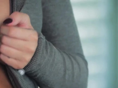 Emma Mae's steamy solo performance relative to voluptuous breasts