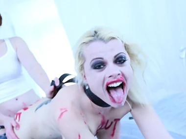 Nadia White's big breast bounced as Lily Cade savagely fucked her