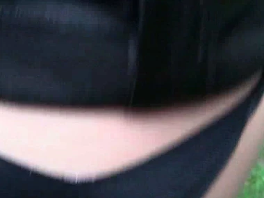 Kristine Crystalis shows off their way assets in outdoor hardcore scene