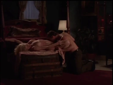 Kim Dawson, dilettante blonde, engages in the matter of passionate kissing and showcases her plenteous bosom