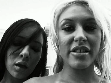 Busty bikini babes flaunt their physiques alongside outdoor session