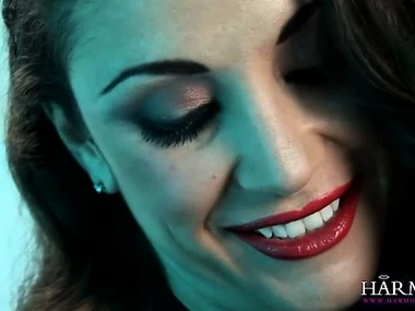 Brunette beauty explores awe with toys and undergarments