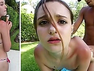 BANGBROS - Barely Lawful Petite Teen Alex Mae Gets Drilled By The Pool