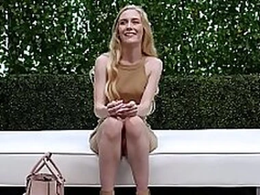 Sexy Nerdy Blonde Rides To A Creampie