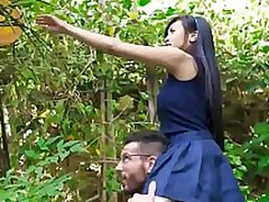 Petite asian teen throated and screwed