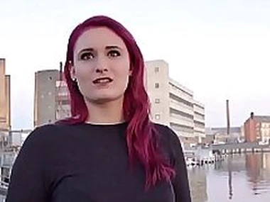 GERMAN SCOUT - Redhead College Teen Melina talk to Fuck at Street Casting