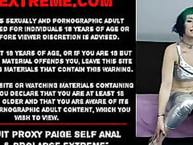 Silver suit Emissary Paige self anal fisting  prolapse way-out