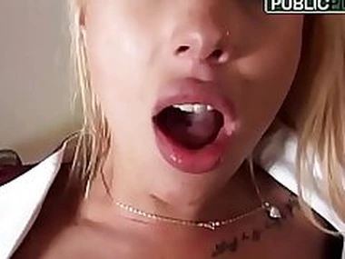 Kyra Hot - Tow-haired Amateur Fucks in Stockings - Bring in Pick Ups